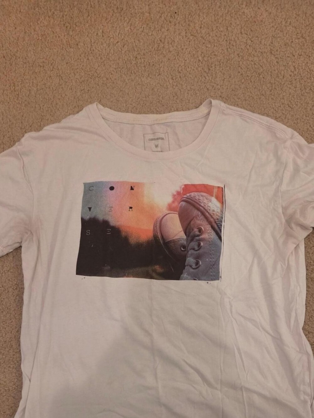 White Short-Sleeve Converse Tee